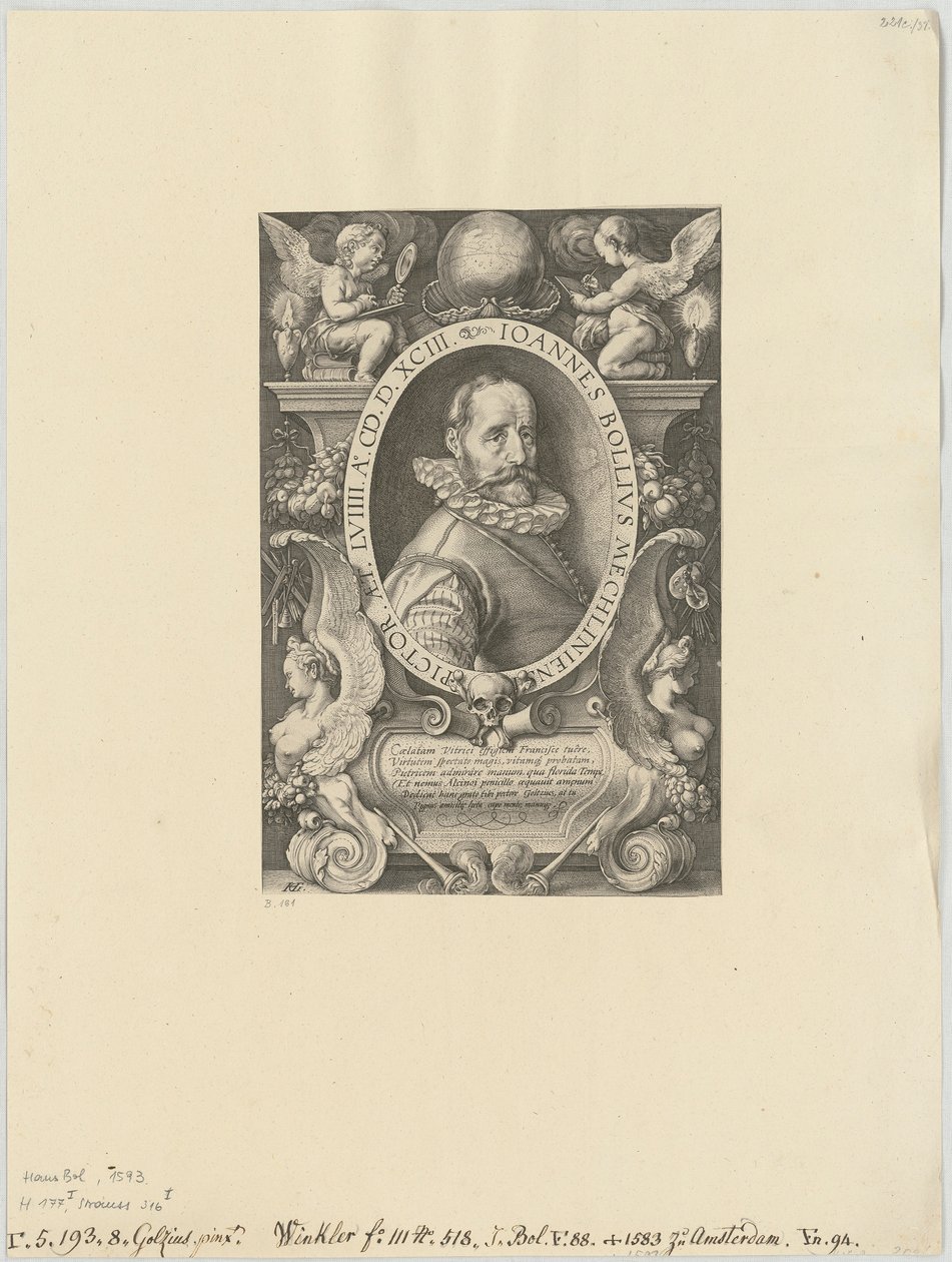 Portrait of Hans Bol by Hendrick Goltzius