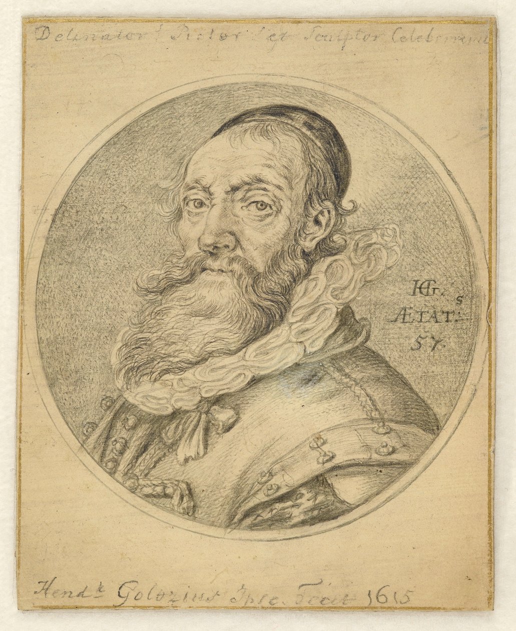 Self-Portrait. Round in a Rectangle by Hendrick Goltzius