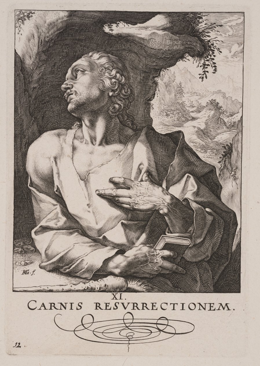 St Jude Thaddeus, from Christ, the Apostles and St Paul with the Creed by Hendrick Goltzius
