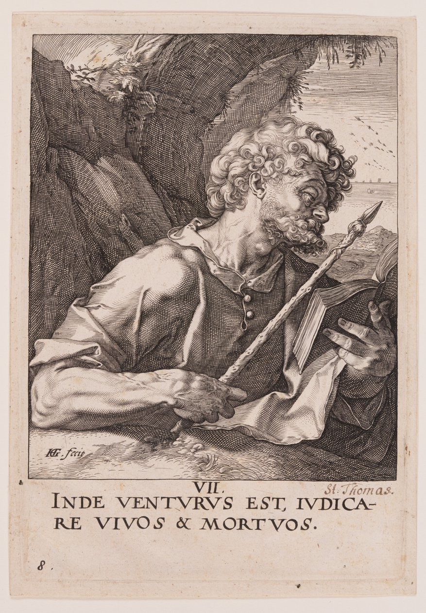 St Thomas, from Christ, the Apostles and St Paul with the Creed by Hendrick Goltzius