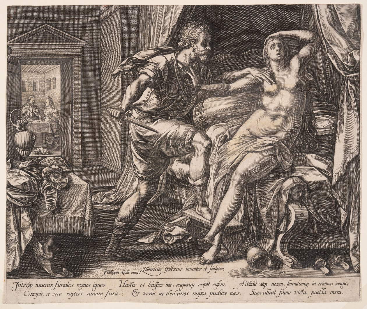 Tarquinius and Lucretia, from The Story of Lucretia by Hendrick Goltzius