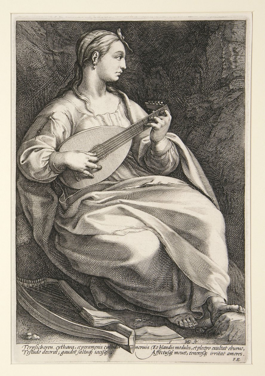 Terpsichore, Plate 5 from the Series The Nine Muses by Hendrick Goltzius