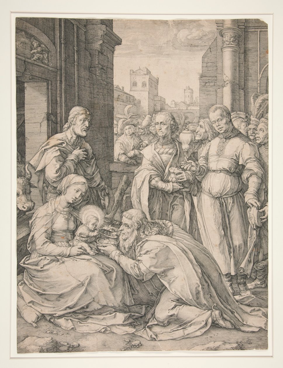 The Adoration of the Magi, from the series The Birth and Early Life of Christ by Hendrick Goltzius