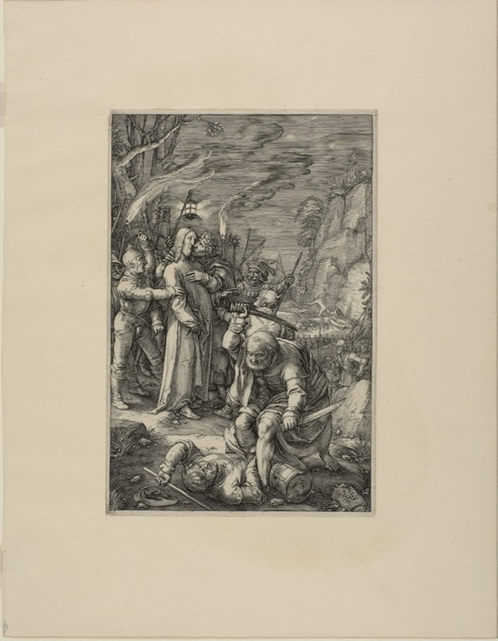 The Betrayal of Christ, plate three from The Passion of Christ by Hendrick Goltzius