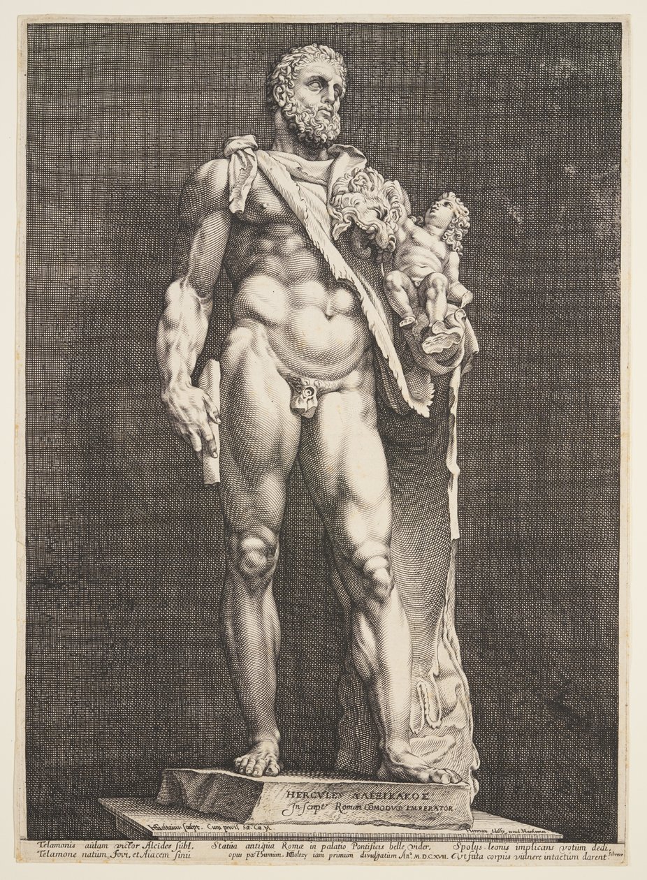 The Emperor Commodus as Hercules, from Three Famous Antique Statues at Rome by Hendrick Goltzius