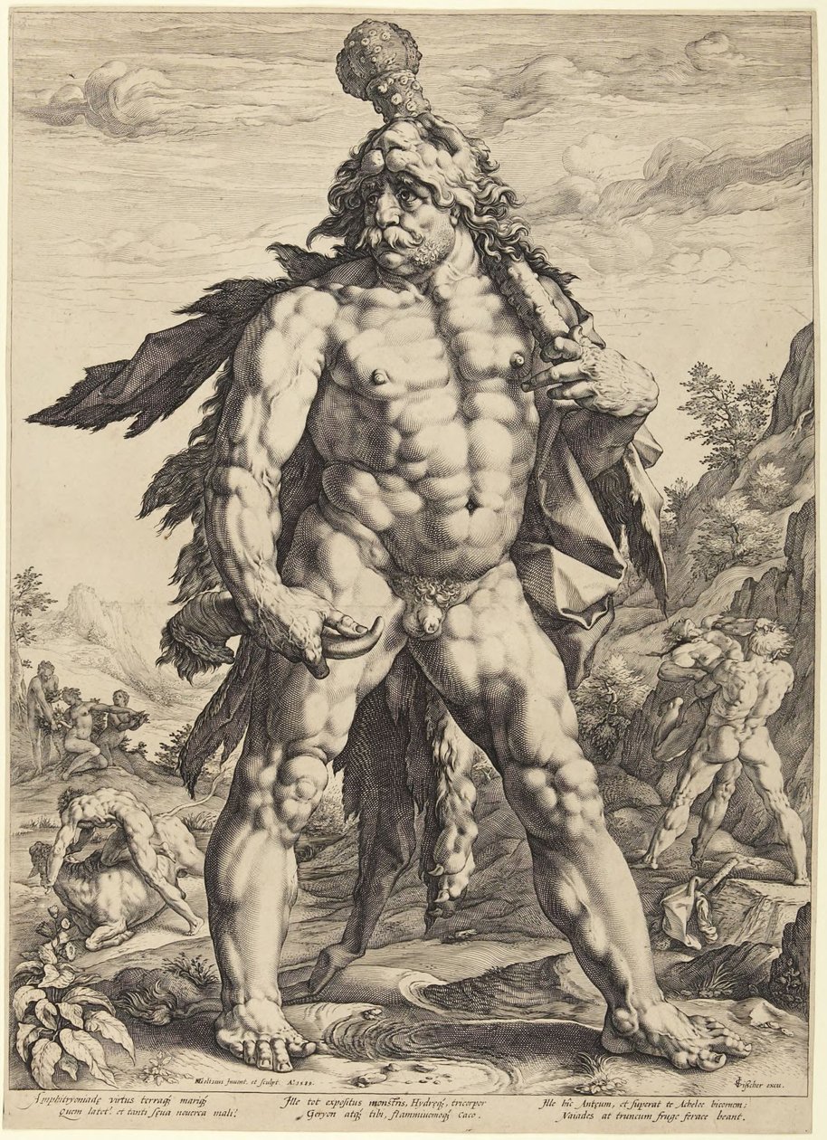 The Great Hercules, or "Knollenman" by Hendrick Goltzius