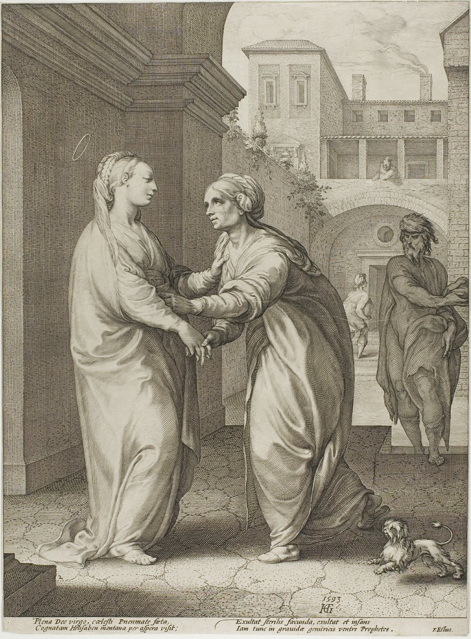 The Visitation, Plate Two from The Birth and Early Life of Christ by Hendrick Goltzius