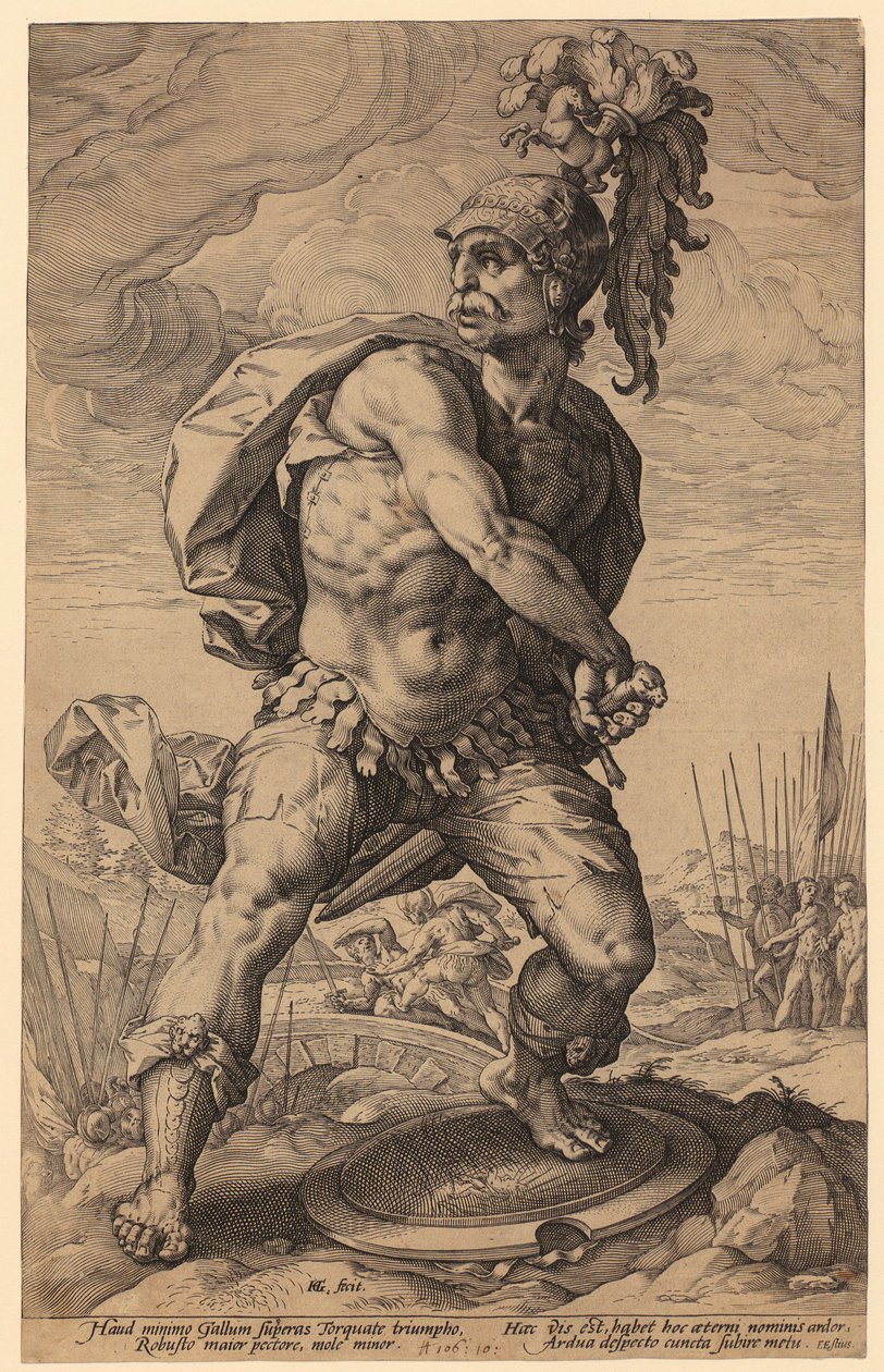 Titus Manlius Torquatus, Sheet 5 from the Series "Roman Heroes" by Hendrick Goltzius