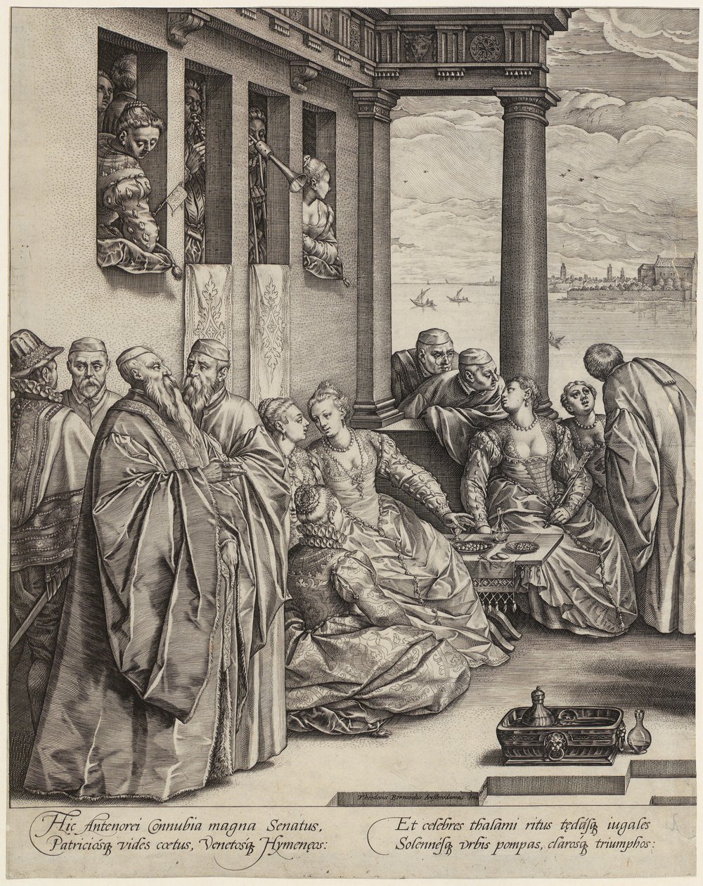 Venetian Wedding [Left Half of the Sheet] by Hendrick Goltzius