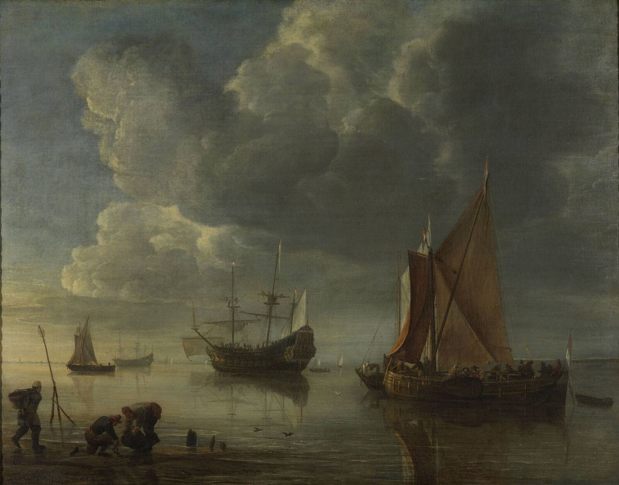 A calm sea by Hendrick Jacobsz. Dubbels