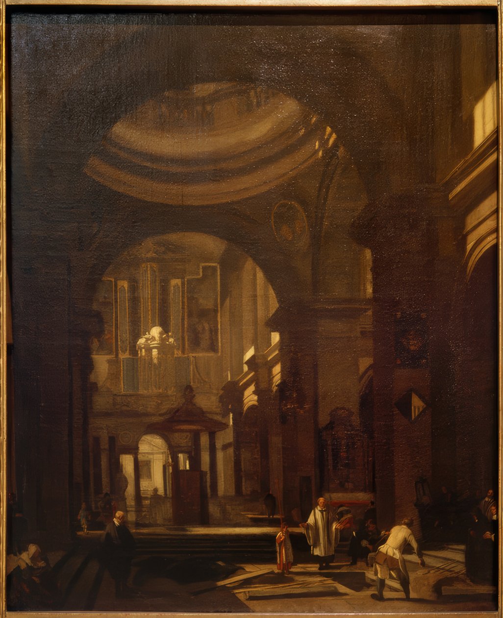Interior of a Catholic Dome Church by Hendrick Jurianesz van Streek