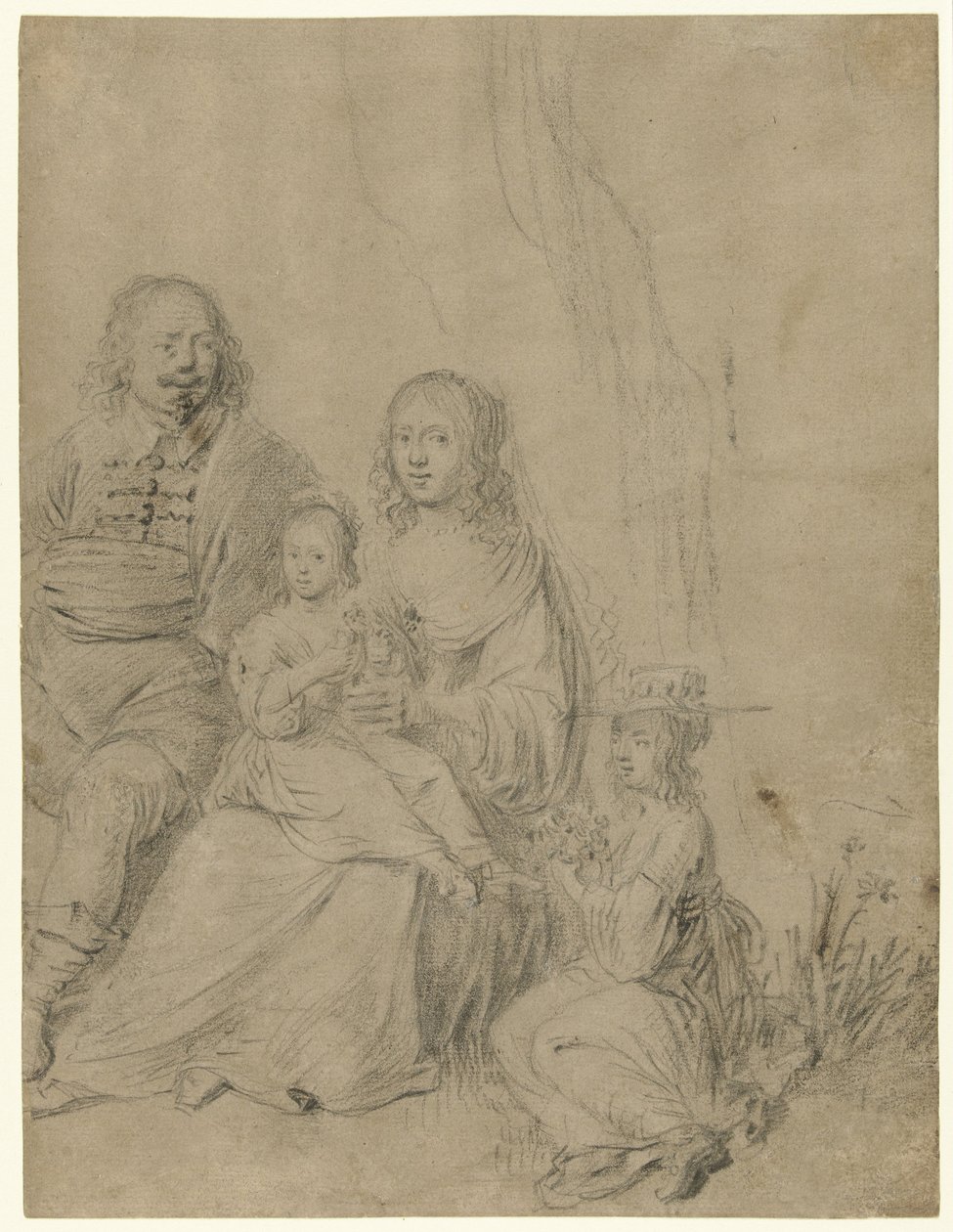 Family Group Consisting of a Parent Couple and Two Daughters by Hendrick Martensz. Sorgh (attributed to)