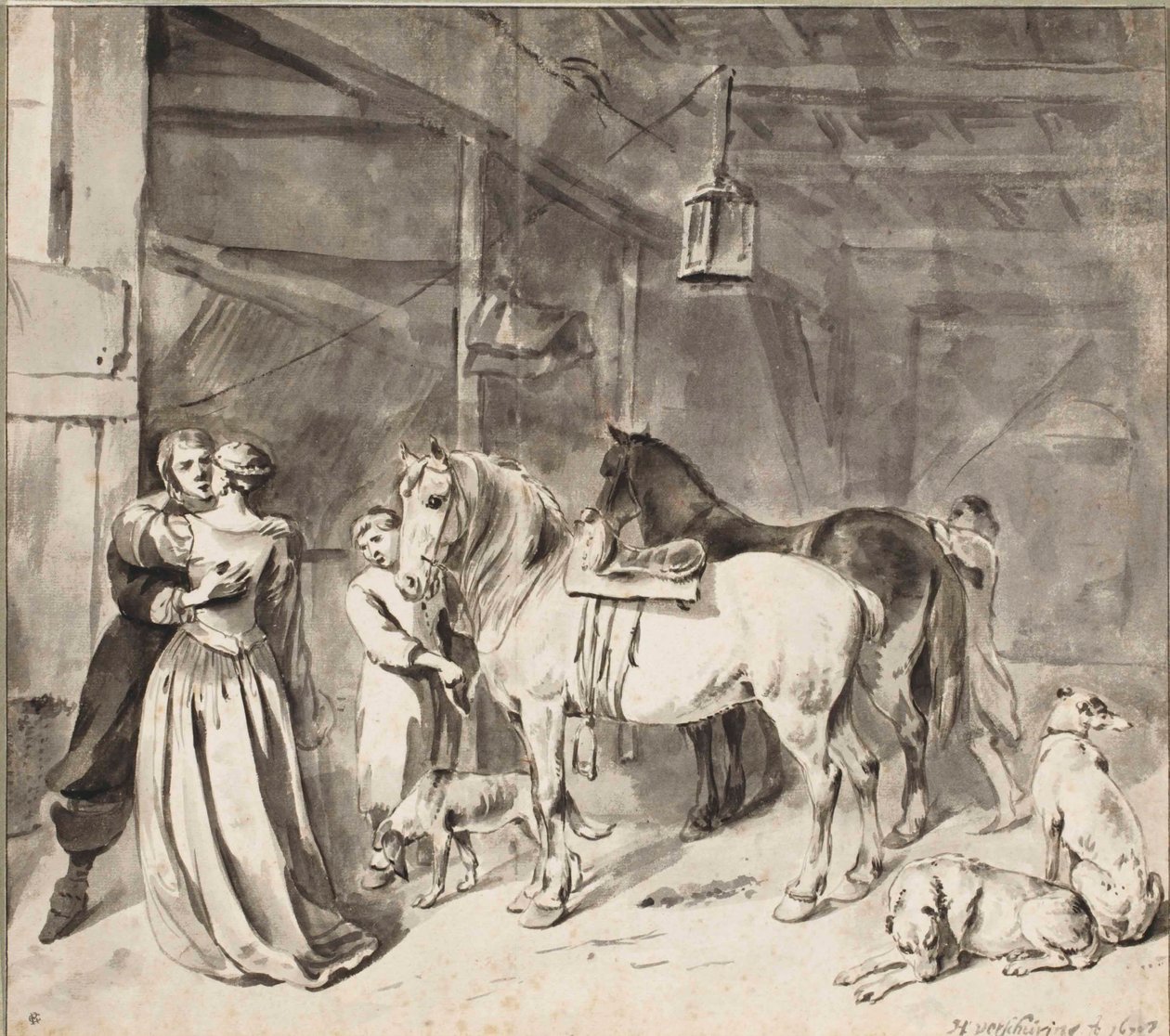 A Cavalier Bidding Farewell to a Lady by Hendrick Verschuring