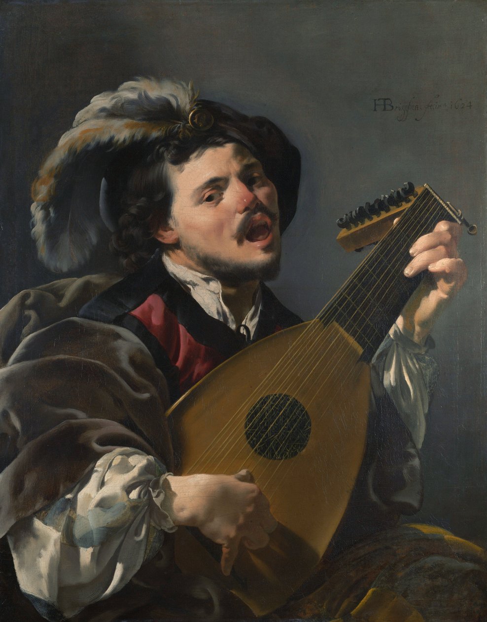 A Man Playing a Lute by Hendrick ter Brugghen