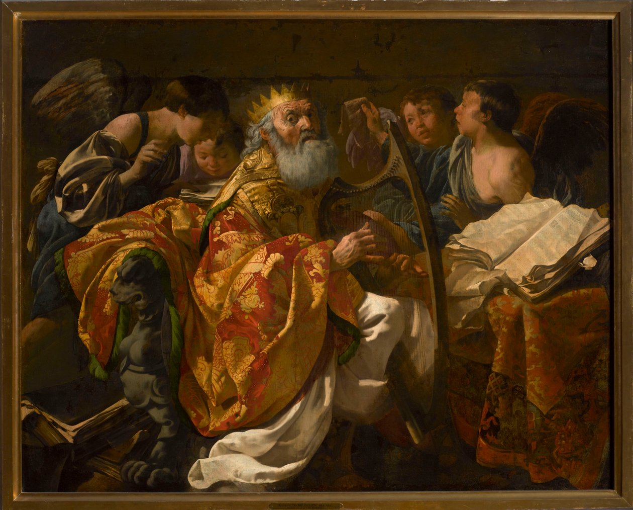 King David Playing the Harp Surrounded by Angels by Hendrick ter Brugghen