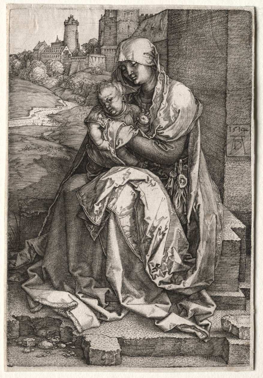 The Virgin and Child Seated by the Wall by Hendrick ter Brugghen