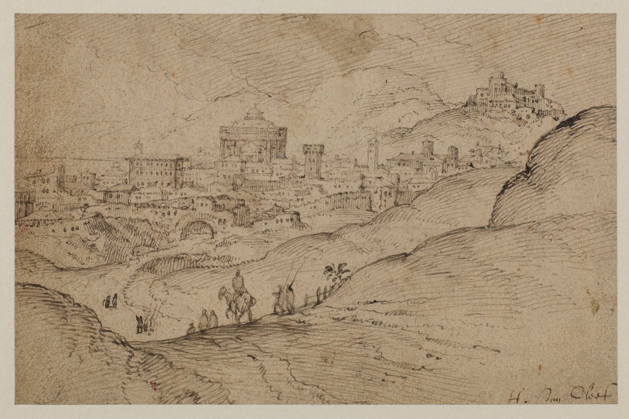 Landscape with View of a Town by Hendrick van Cleve