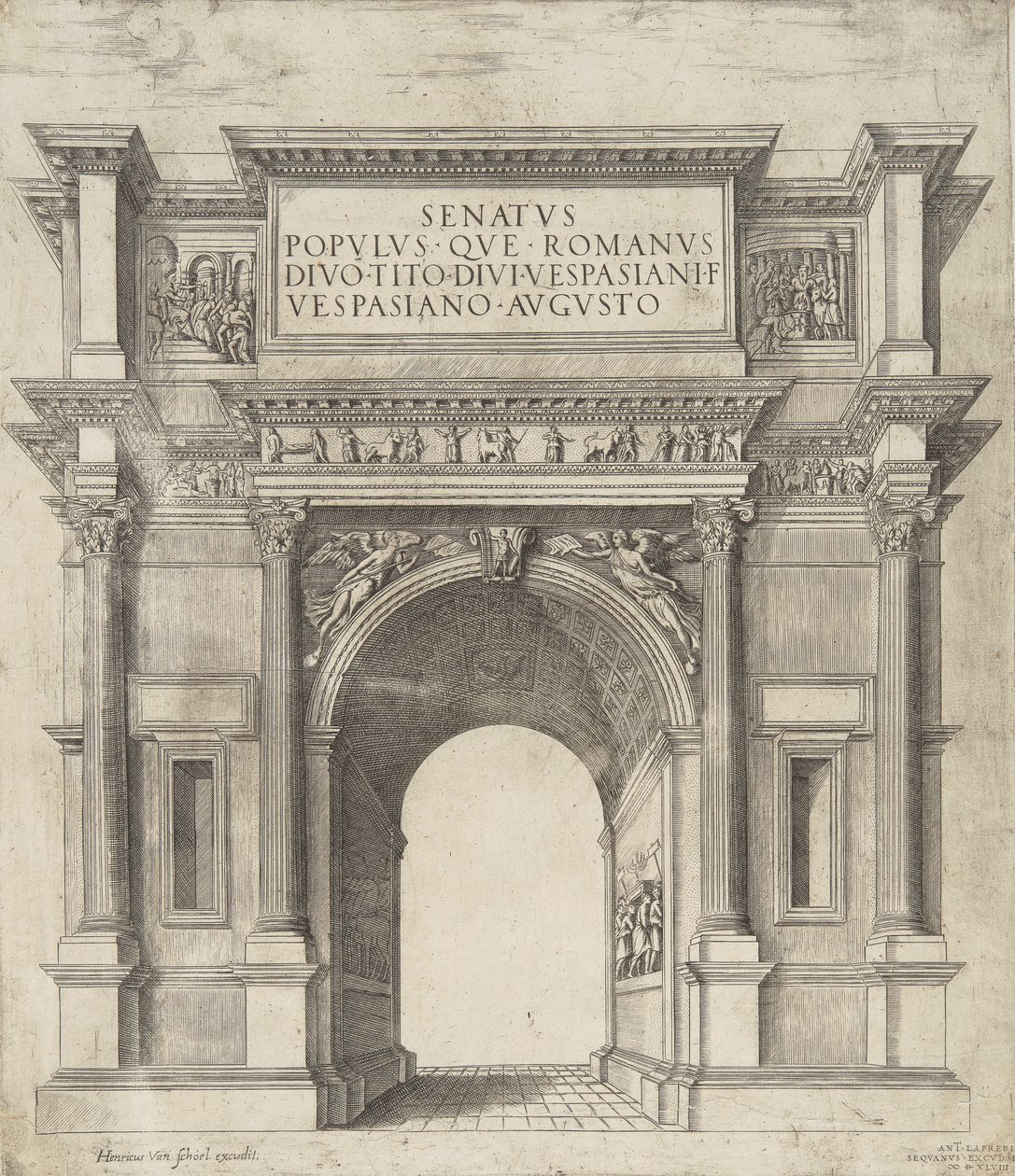 Senatus Populus Que Romanus Divo Tito Divi Vespasiani Filio Vespasiano Augusto by Hendrick van Schoel