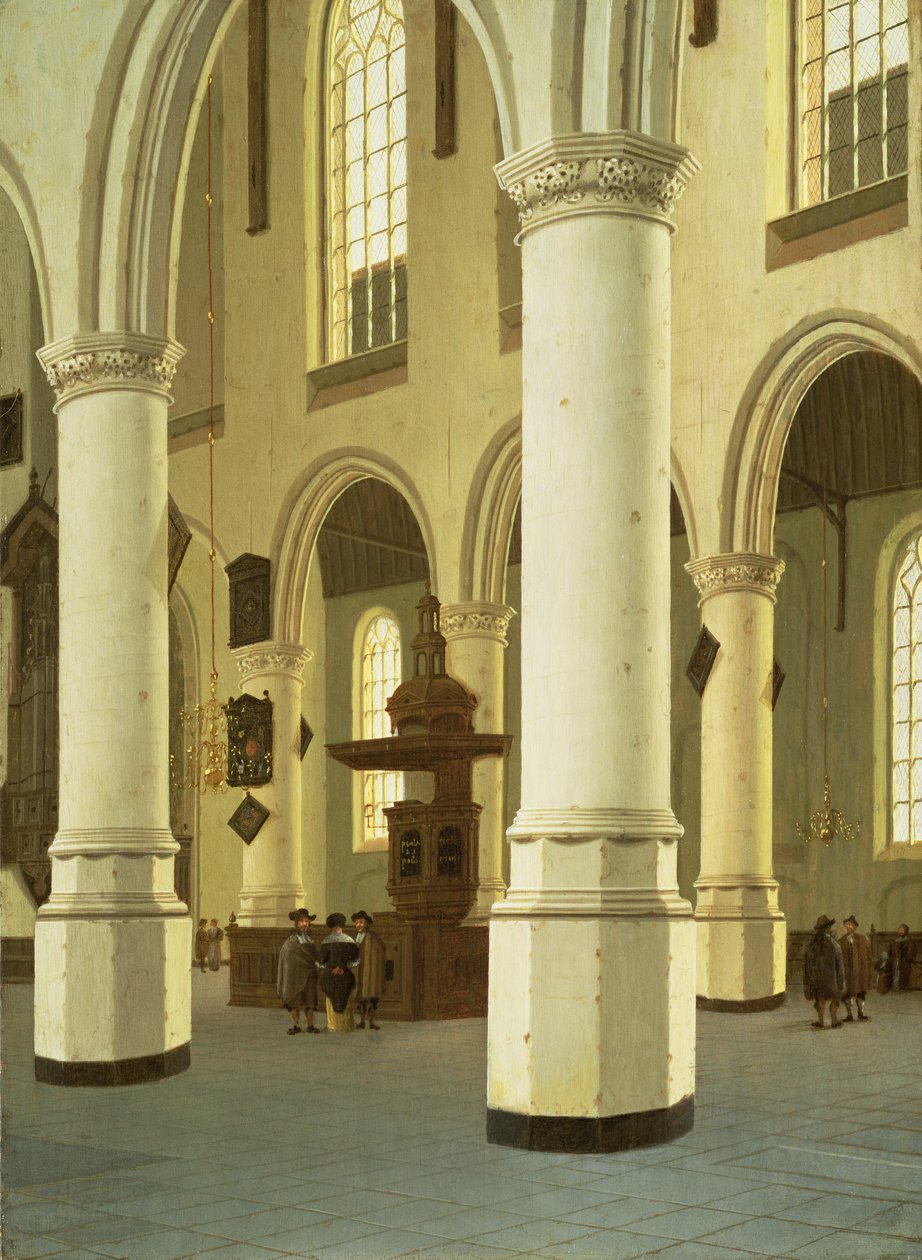 Interior of the Oude Kerk in Delft by Hendrik Cornelisz. van Vliet