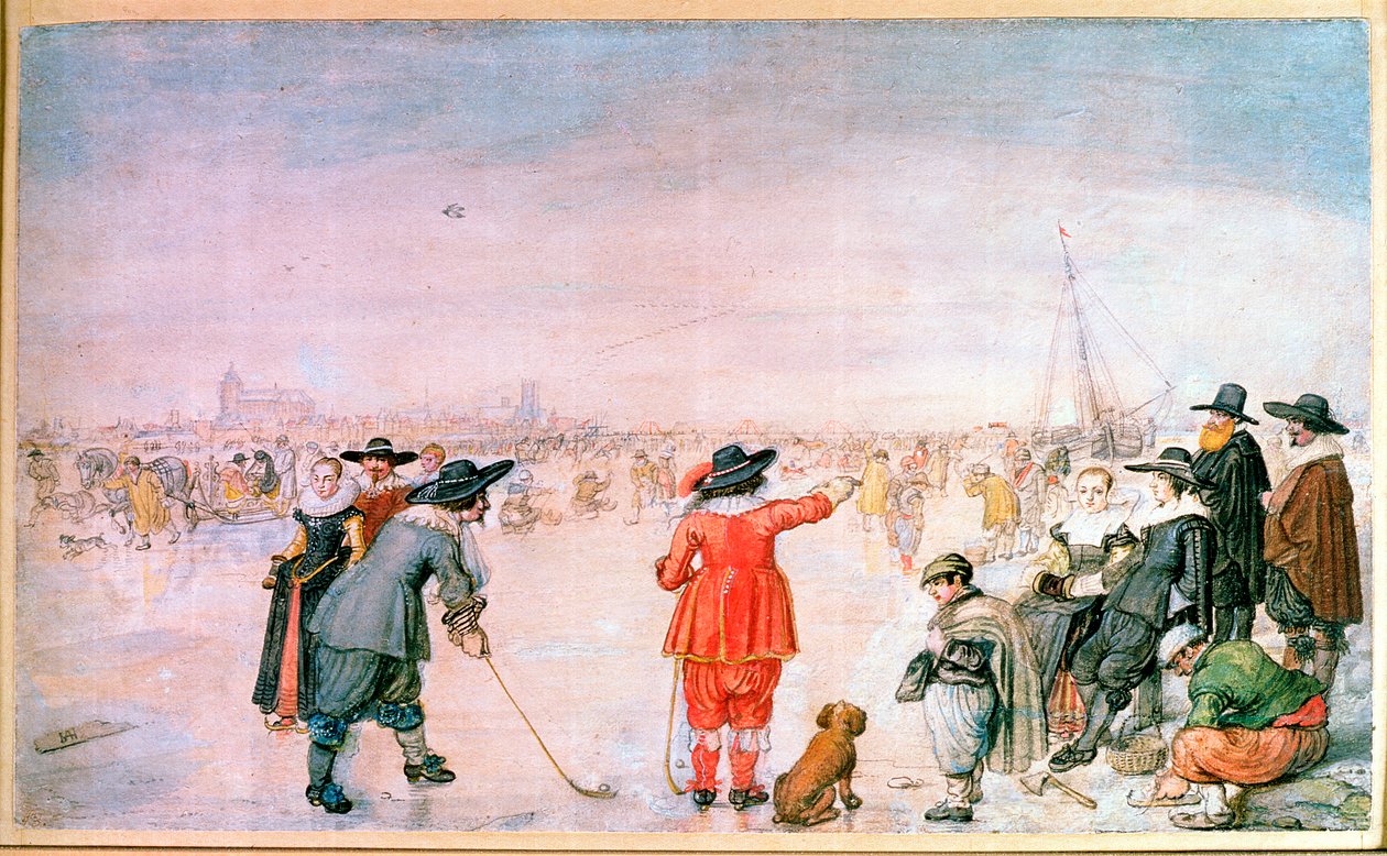 Golf on the Ice on the River Ijsel near Kampen by Hendrik Avercamp