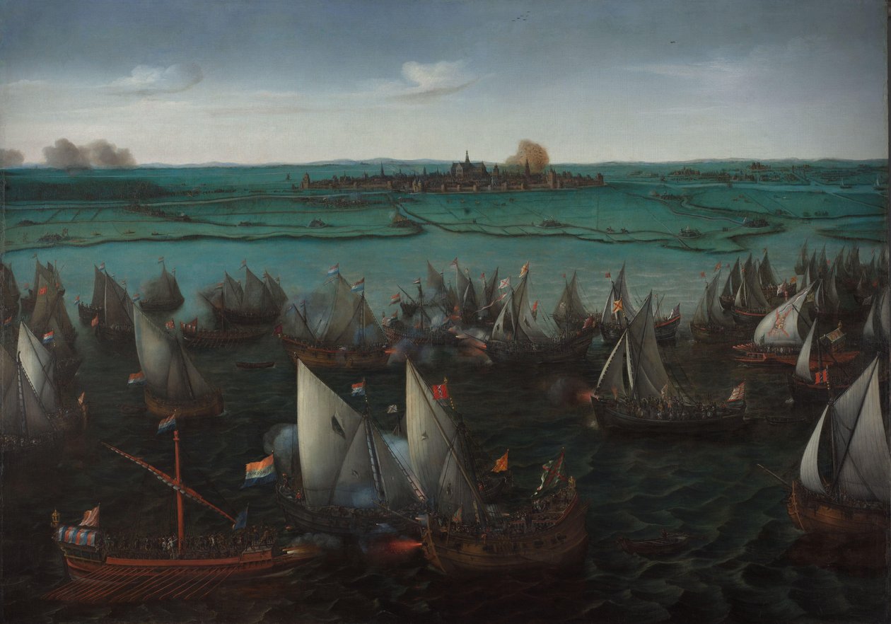 Battle between Dutch and Spanish Ships on the Haarlemmermeer by Hendrick Cornelisz. Vroom