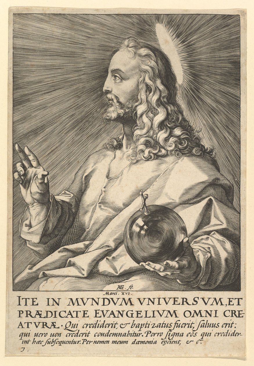 Christ, from Christ, the Apostles and St. Paul with the Creed by Hendrik Goltzius