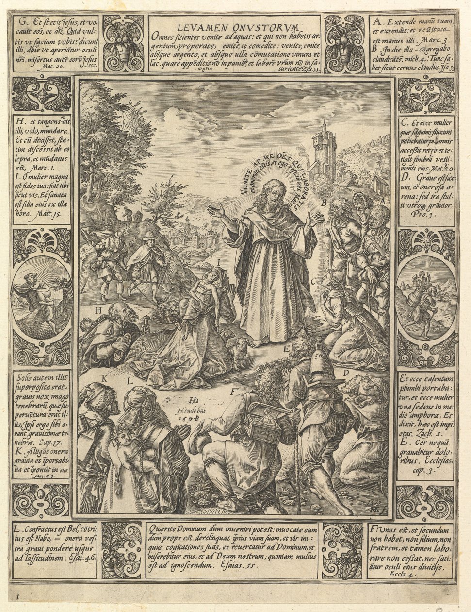 Levamen Onostrorum, from Allegories of the Christian Faith by Hendrik Goltzius