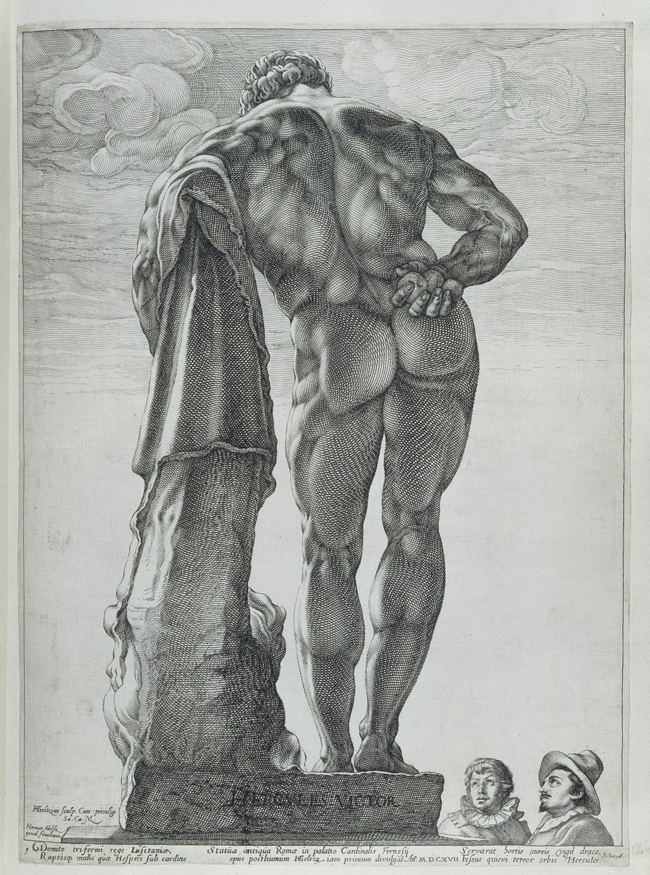 Rear View of the Farnese Hercules by Hendrik Goltzius