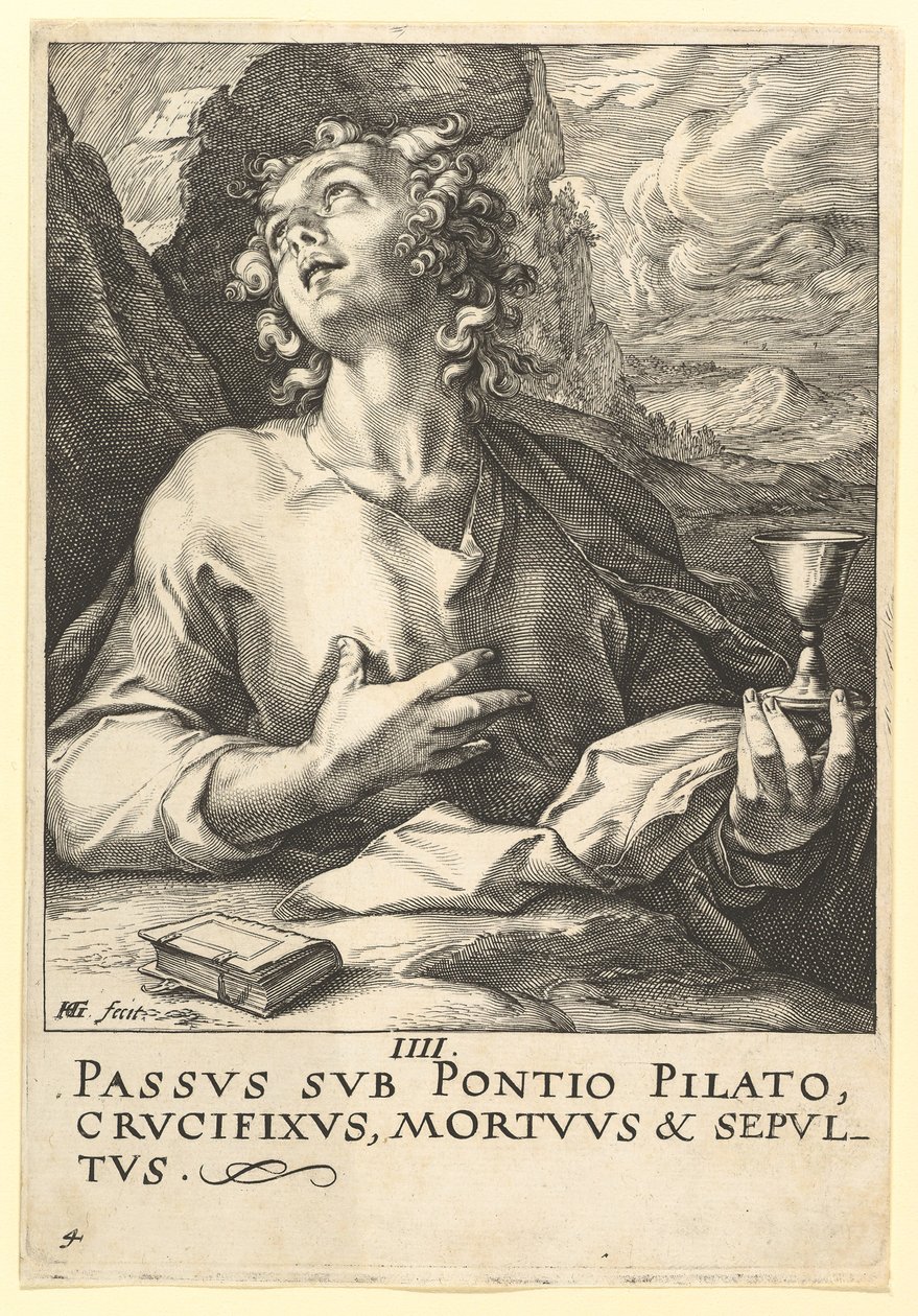St. John, from Christ, the Apostles and St. Paul with the Creed by Hendrik Goltzius
