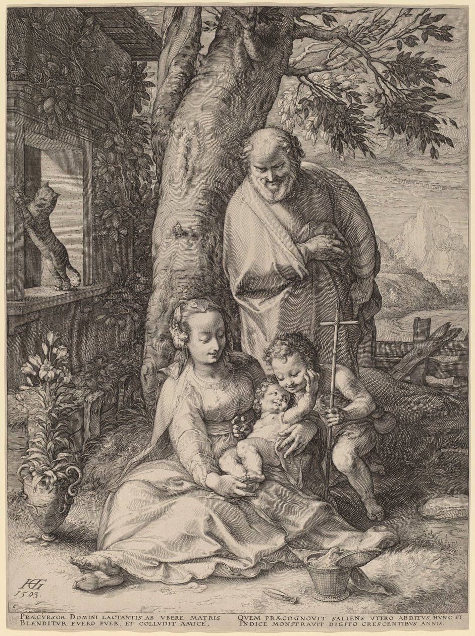 The Holy Family with the Infant John the Baptist by Hendrik Goltzius
