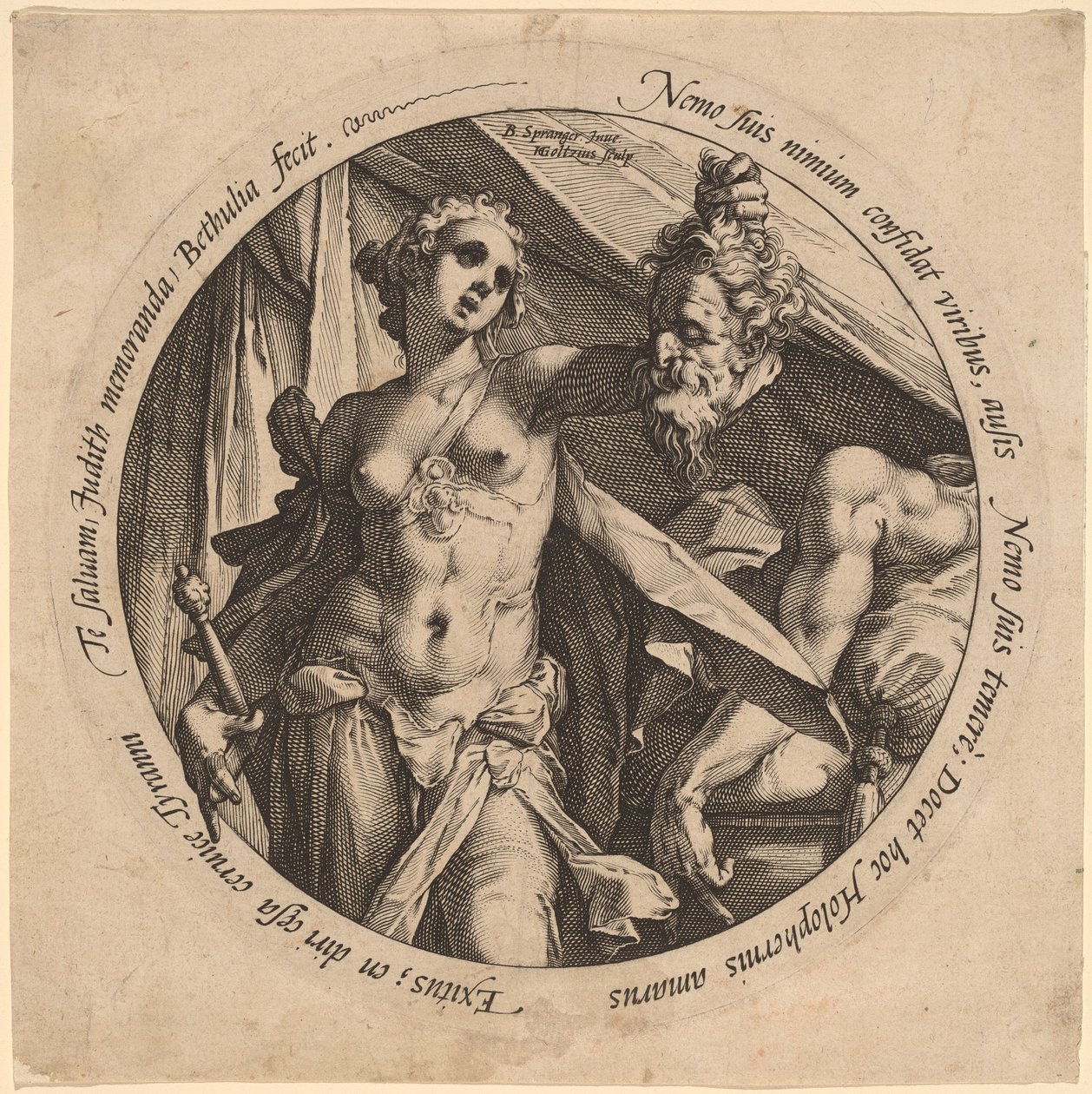 Judith with the Head of Holofernes by Hendrik Goltzius, after Bartholomaeus Spranger