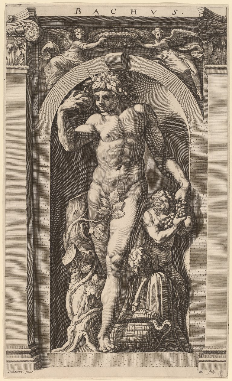 Bacchus by Hendrik Goltzius after Polidoro da Caravaggio
