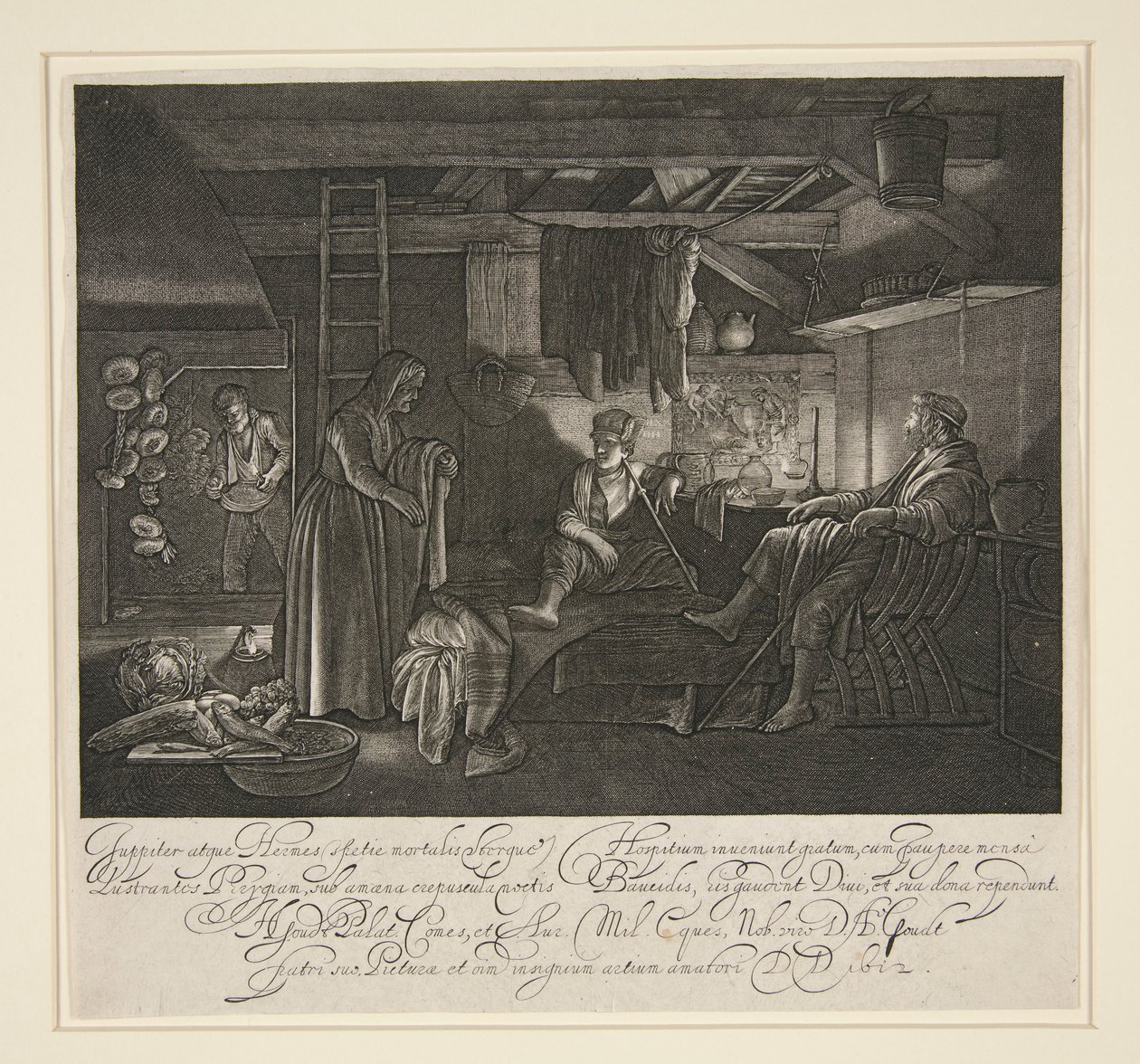 Jupiter and Mercury in the House of Philemon and Baucis by Hendrik Goudt