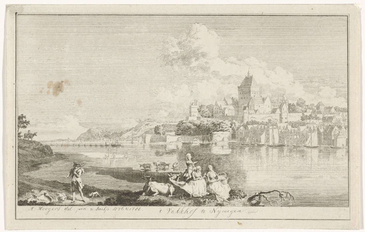 View of the Valkhof in Nijmegen by Hendrik Hoogers