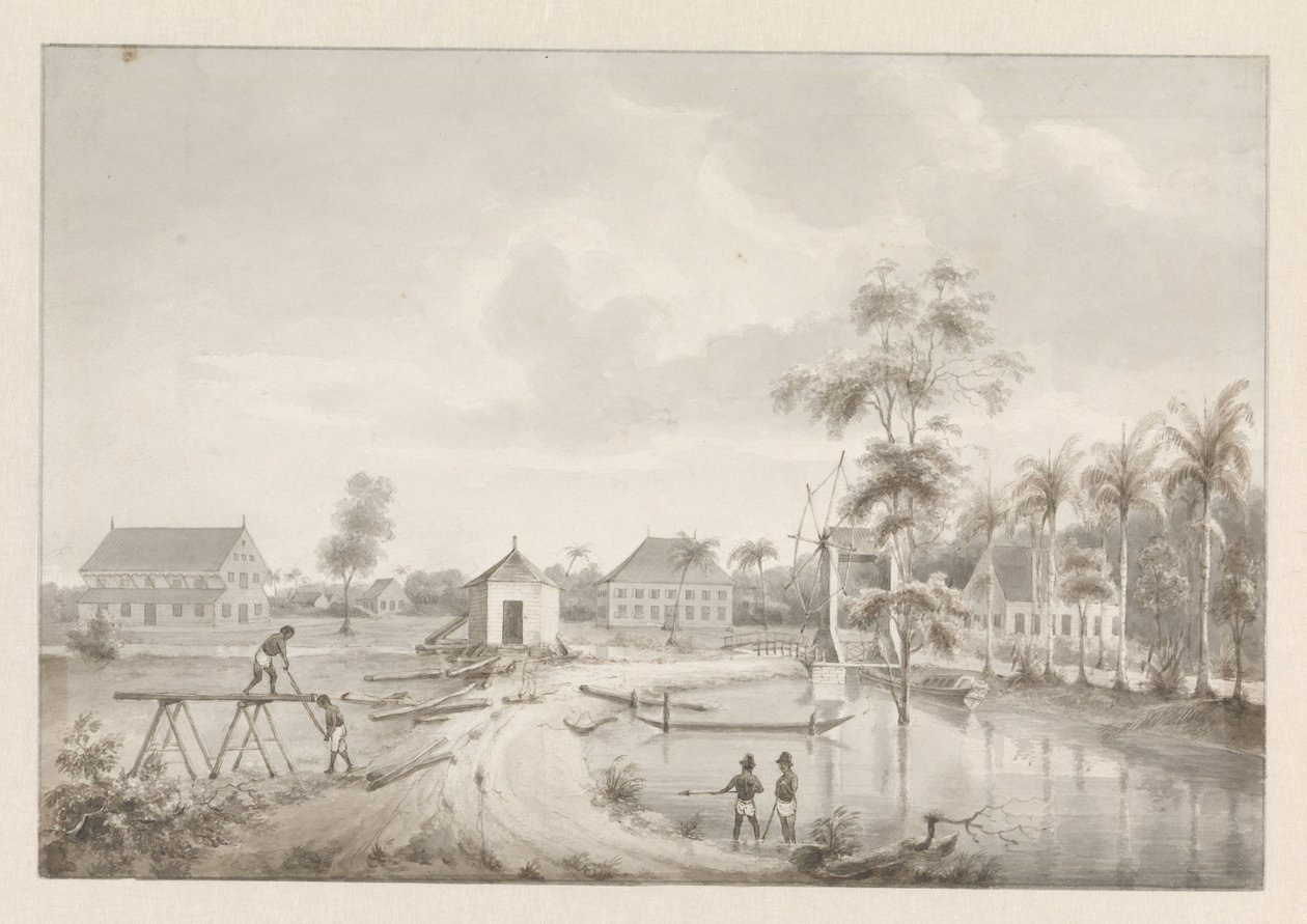View of a Plantation, Possibly Rust en Werk by Hendrik Huygens