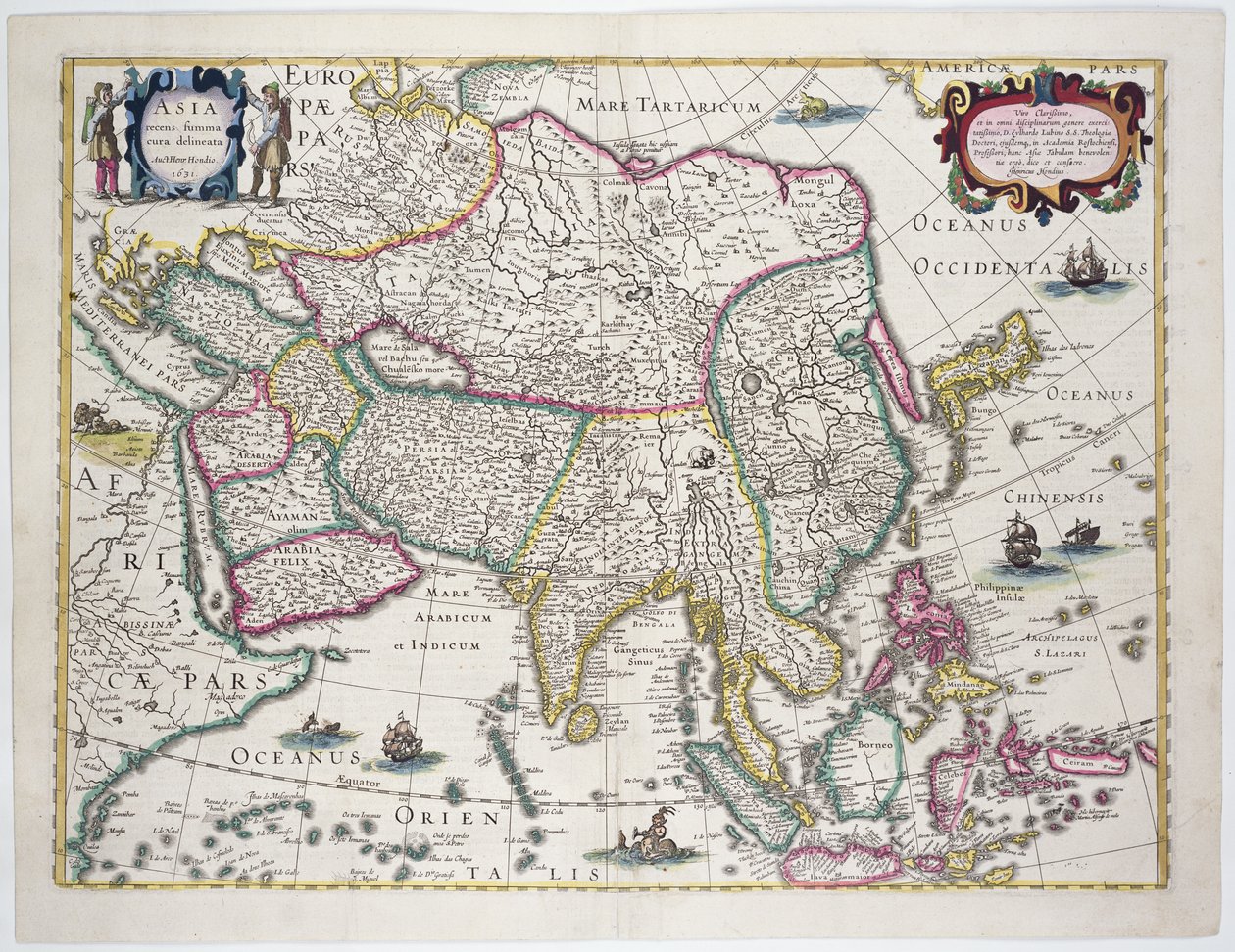 General Map Including Arabia, Japan, the Korean Peninsula and the Greater Part of the Indonesian Archipelago, 1631 by Hendrik I Hondius