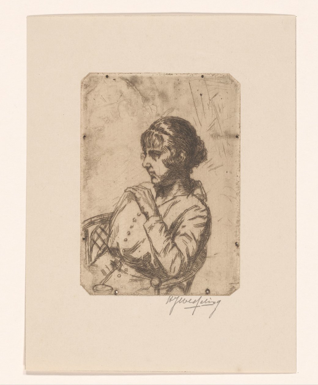 Woman in a Chair by Hendrik Jan Wesseling (signed by artist)