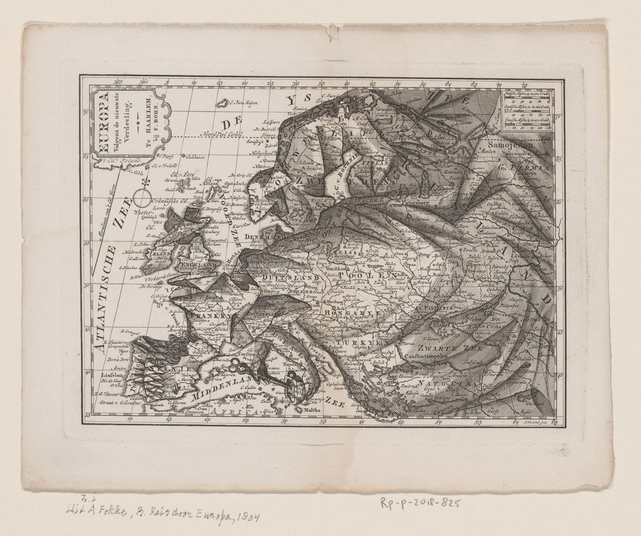 Map of Europe as a Queen by Hendrik Kloekhoff