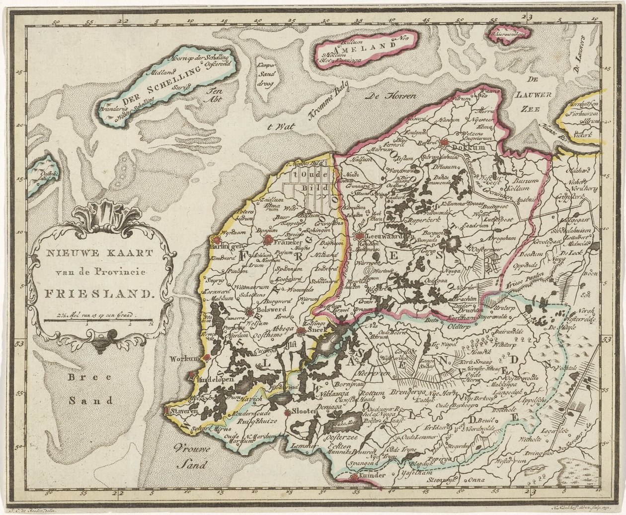Map of Friesland by Hendrik Kloekhoff
