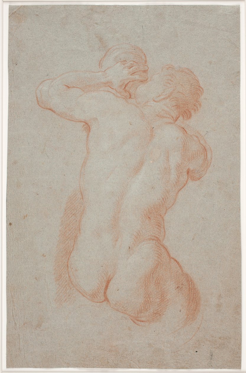 Triton Blowing a Conch Shell Seen from Behind by Hendrik Krock