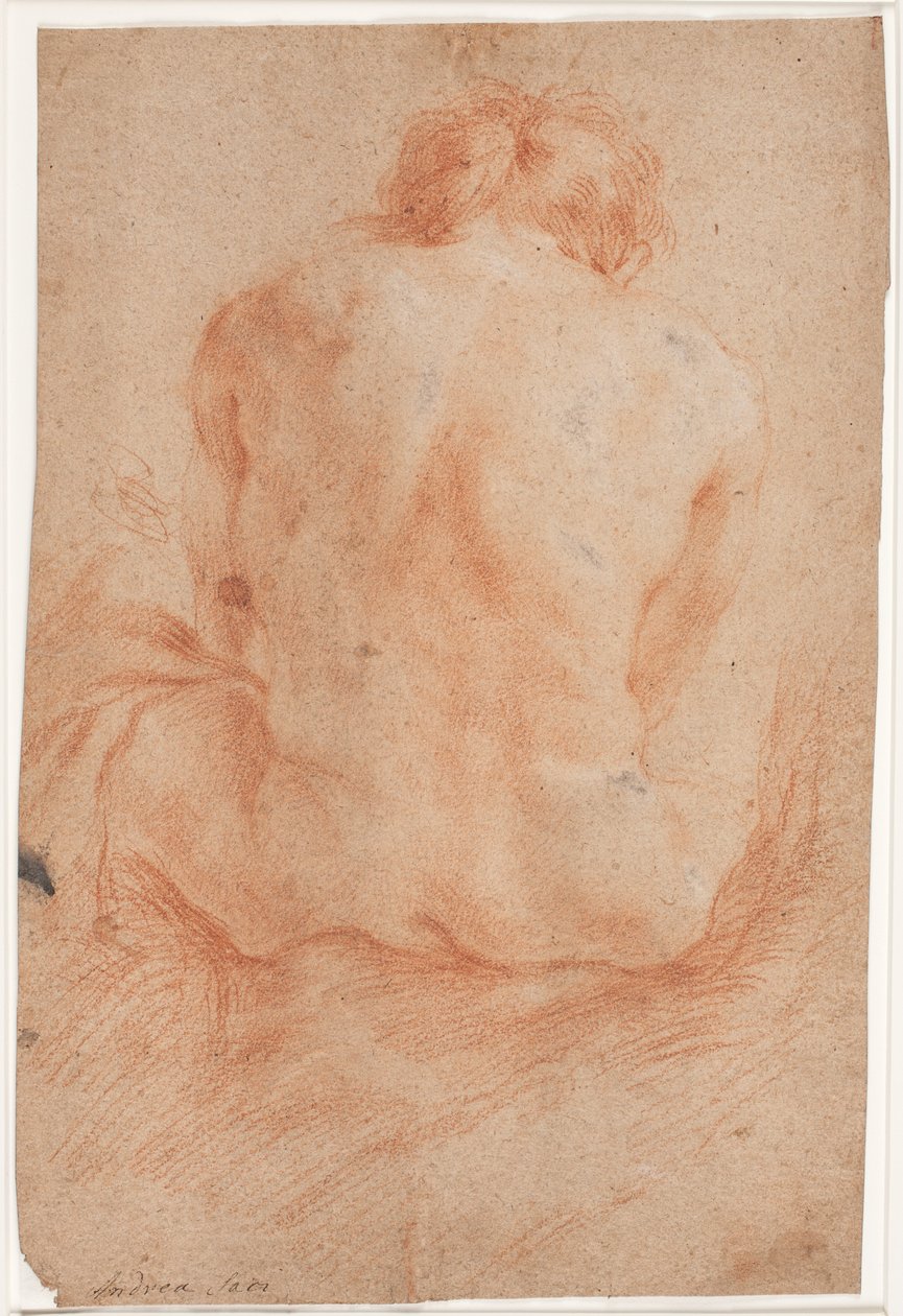 Male Model Study, Seated, Seen from Behind by Hendrik Krock