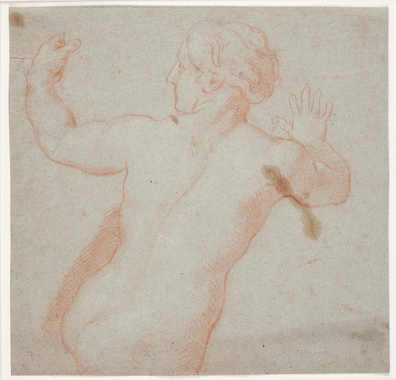 Nude Woman with Outstretched Arms, Seen from the Back (A Fleeing Nymph) by Hendrik Krock