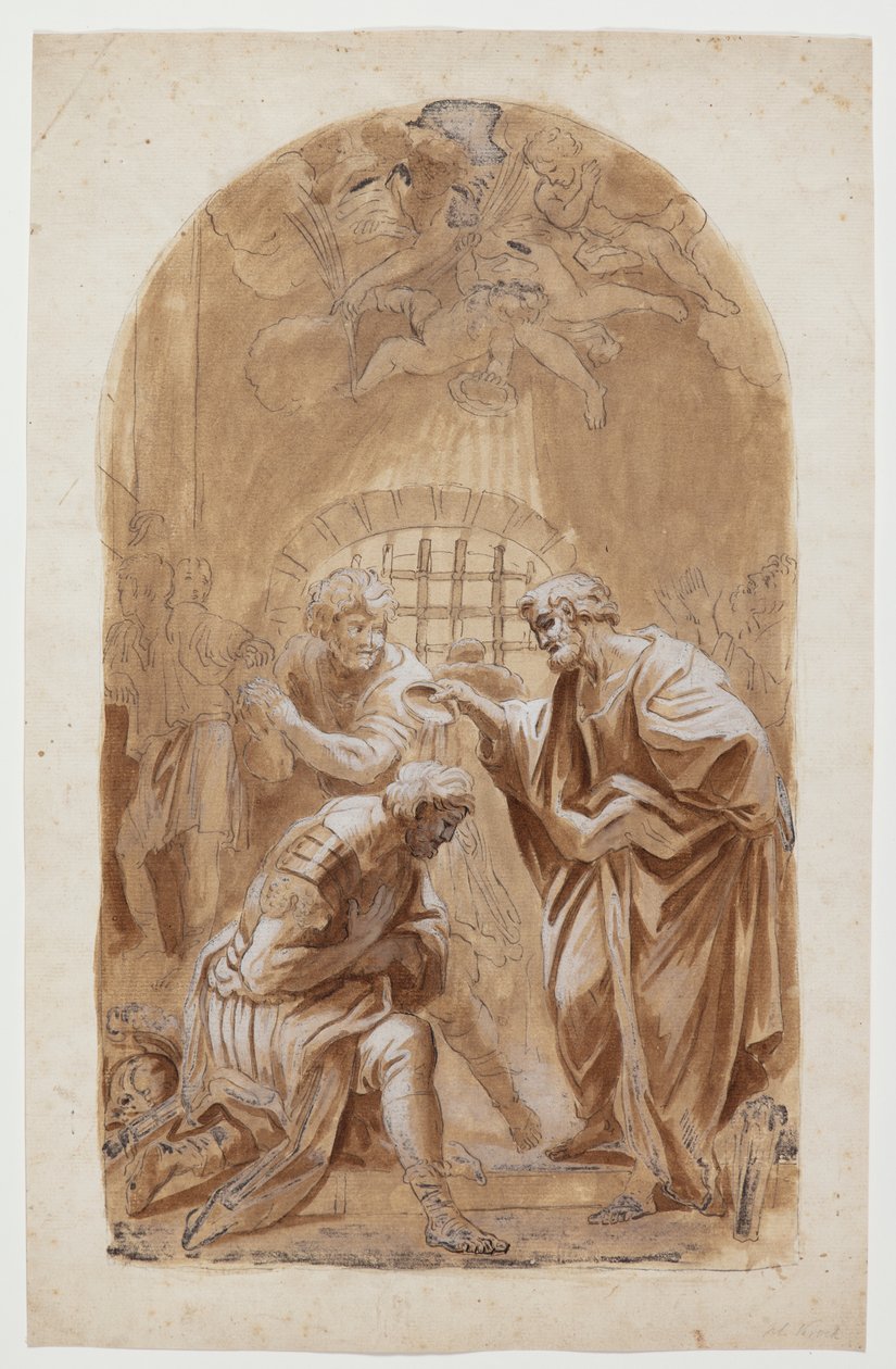 St. Peter Baptizing St. Processus and St. Martianus by Hendrik Krock