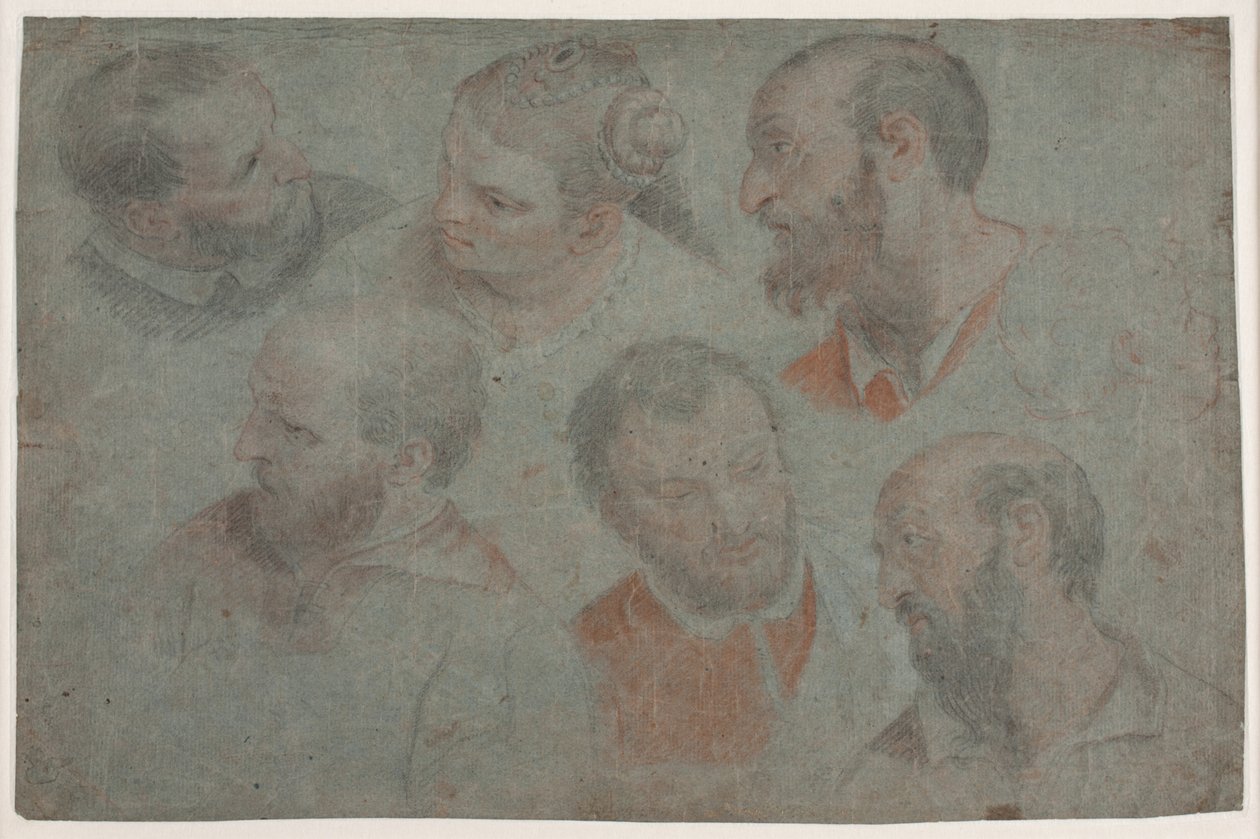 Study with Seven Heads after Veronese: The Wedding at Cana by Hendrik Krock