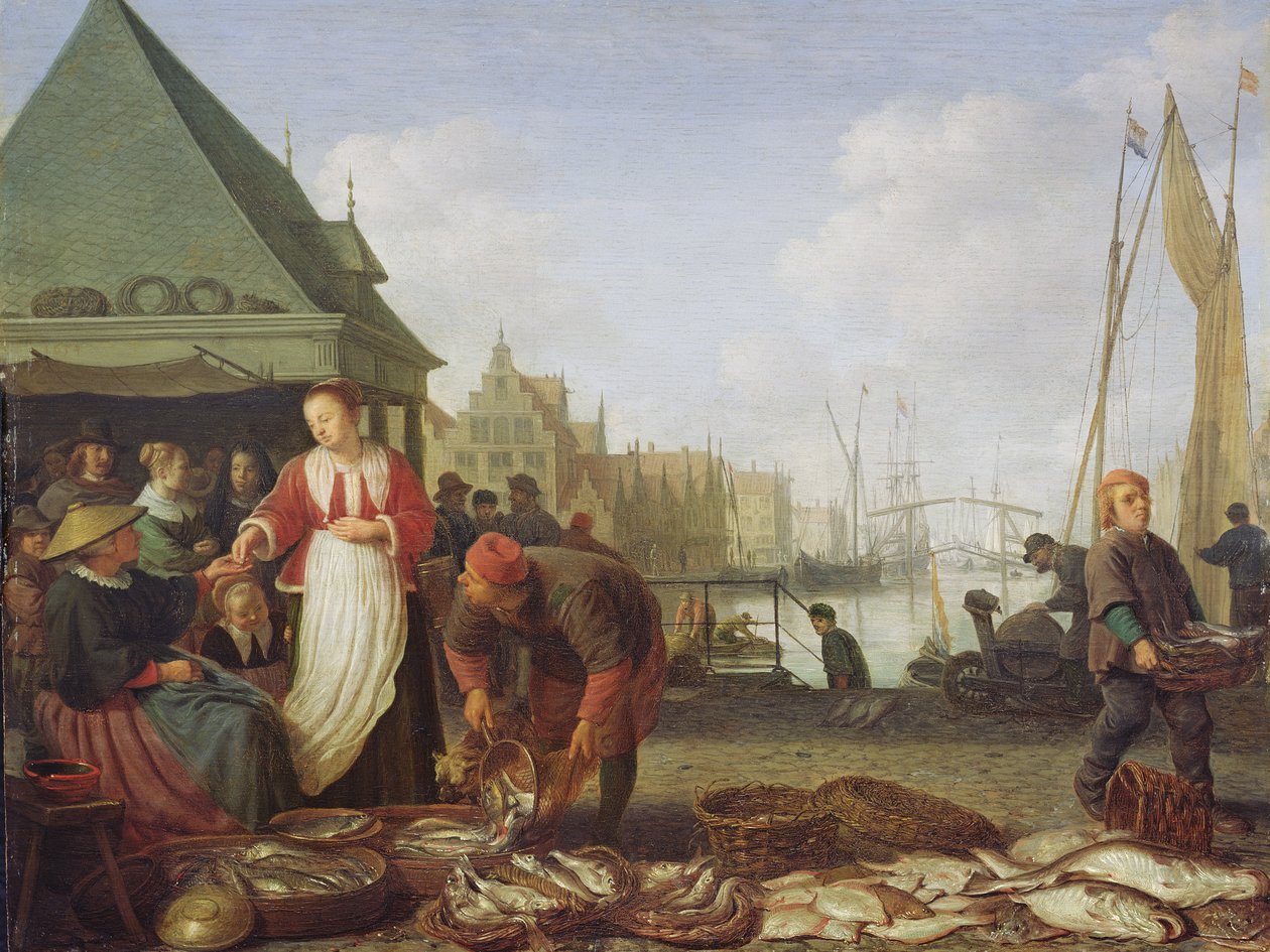 The Rotterdam Fish Market by Hendrik Martensz Sorgh