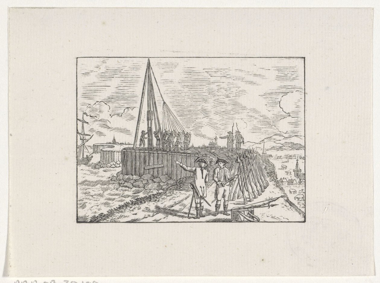 Soldiers Working on a Fortified Coastline by Hendrik Numan