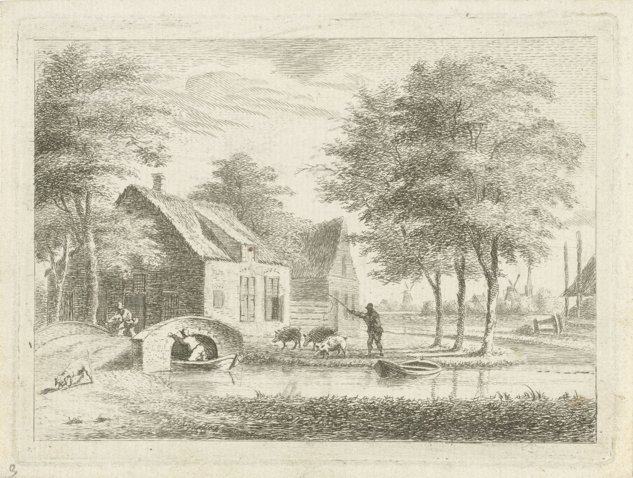 Landscape with a Stone Bridge by Hendrik Roosing