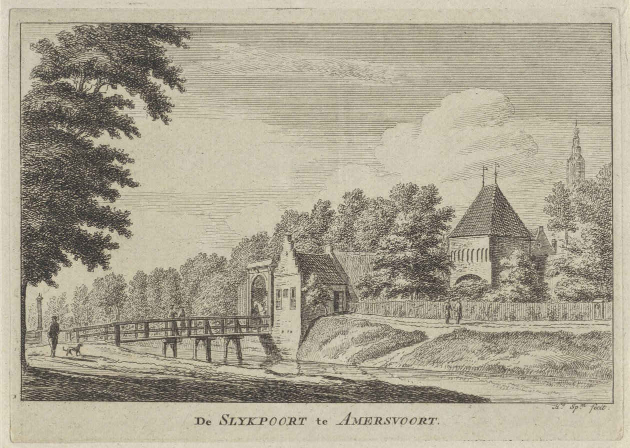 View of the Slijkpoort in Amersfoort by Hendrik Spilman