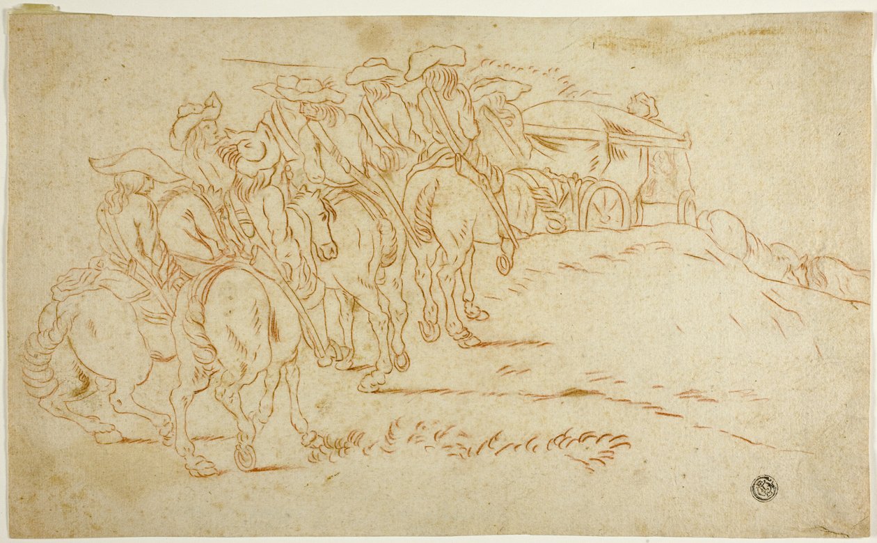 Cavalry Escorting Coach by Hendrik Verschuring