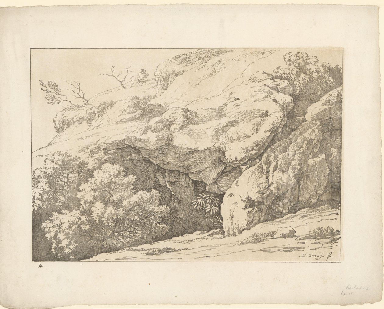Rocks with Shrubs by Hendrik Voogd